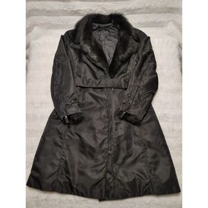 Andrew Marc New York Full zip Women's Insulated Coat Trim Laine Mouton Sz L
